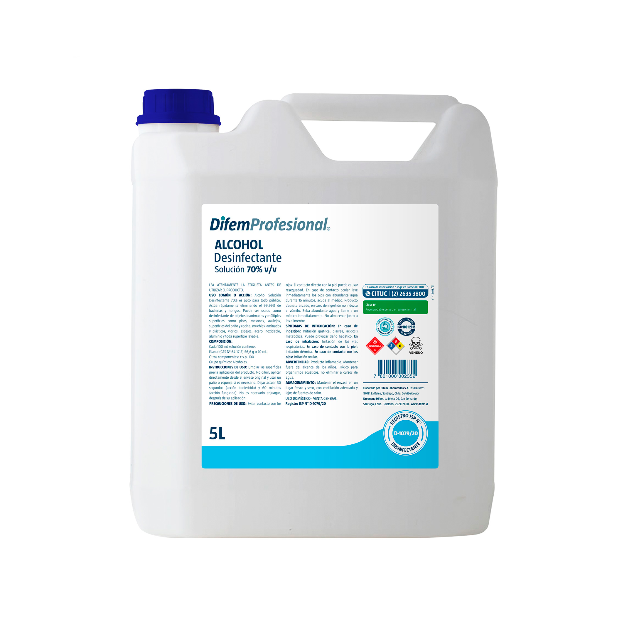 Alcohol desinfectante DIFEM PROFESIONAL 5L