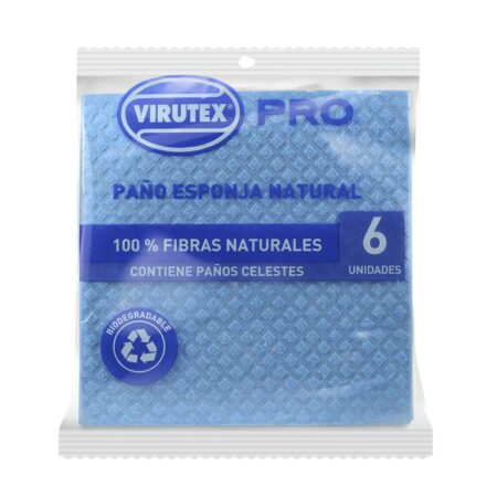Paño esponja natural celeste VIRUTEX 6U